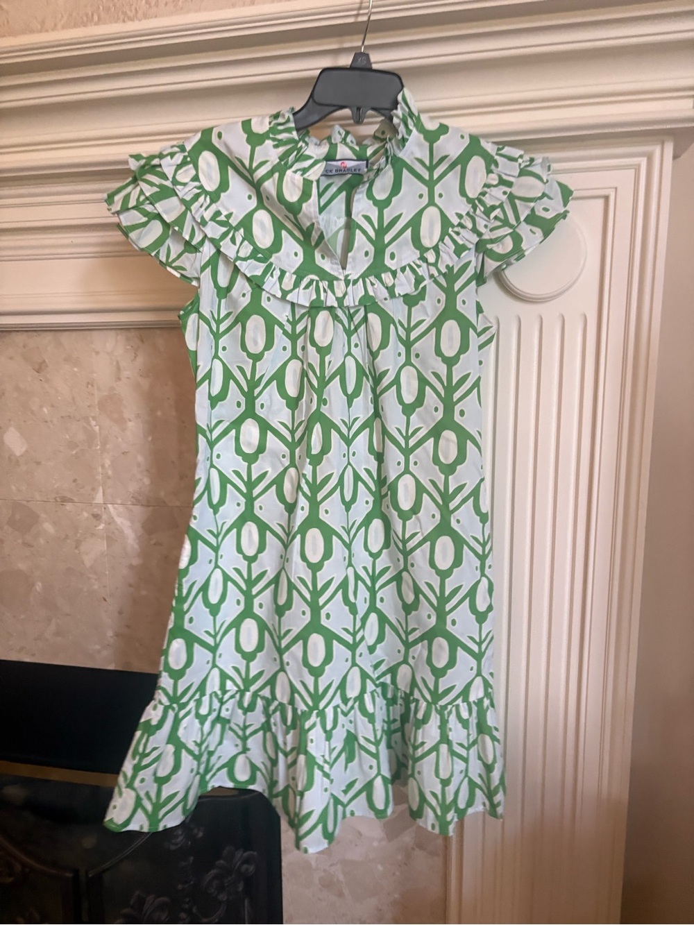 Girls Green Geometric Ruffle Dress by Gymboree